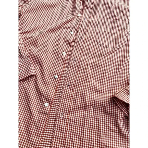 J Crew Dress Shirt Men's Large Red Classic Plaid Check Performance Stretch New - Picture 2 of 4
